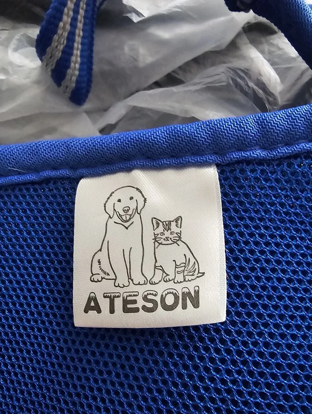 Ateson Blue Mesh Pet Grooming Bathing Sling